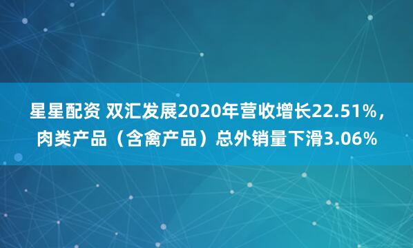 星星配资 双汇发展2020年营收增长22.51%，肉类产品（含禽产品）总外销量下滑3.06%
