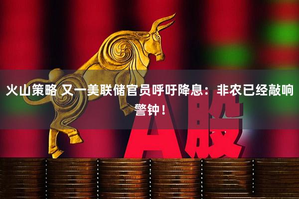 火山策略 又一美联储官员呼吁降息：非农已经敲响警钟！