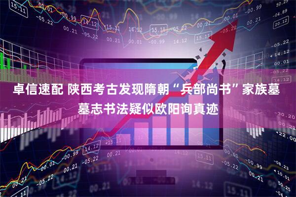 卓信速配 陕西考古发现隋朝“兵部尚书”家族墓 墓志书法疑似欧阳询真迹